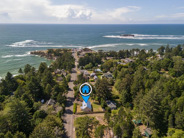 Aerial view of Otter Rock coastline