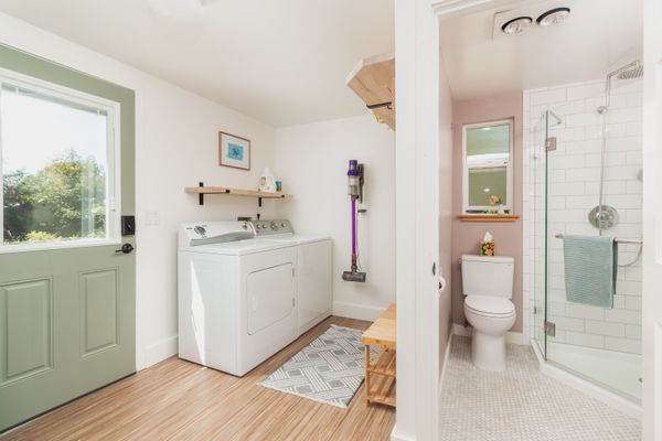 Laundry with the 3/4 bath right beside it
